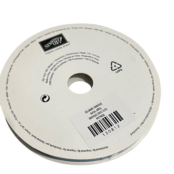 Stampin' Up! Island Indigo 1/4" Ribbon 5 Yards Polyester Crafting Trim - Picture 2 of 3